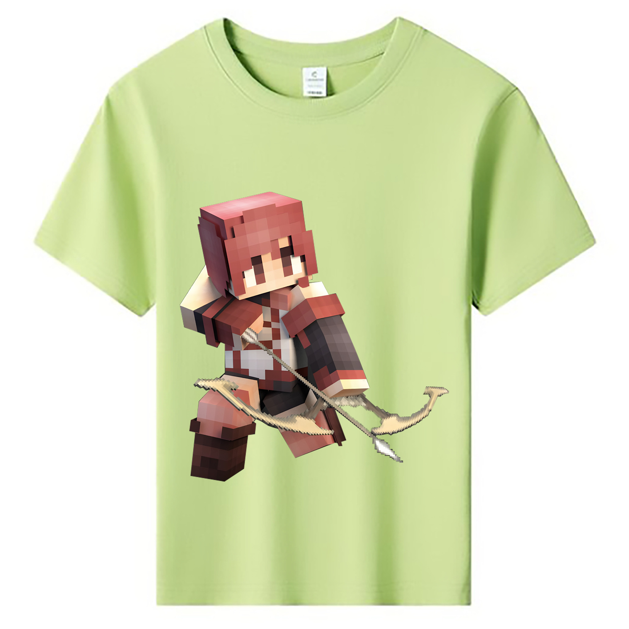 （画像用） マインクラフト ブロックの世界 Minecraft MC Block world 綿100％キッズTシャツ（フロントプリント）